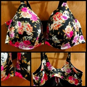 44D Floral Front Clasp Bra